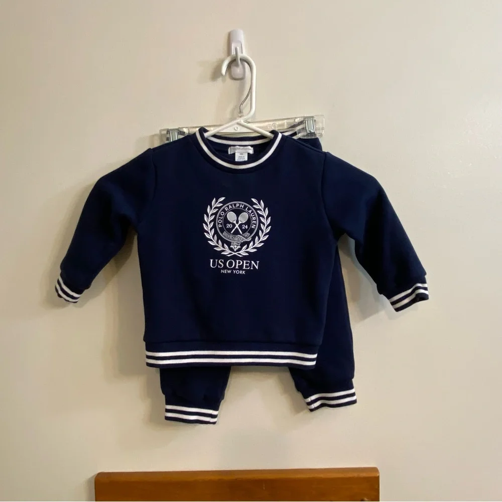 Polo‎ Ralph Lauren US Open Crest Fleece Sweatshirt and Pants Set Sz 18M 2024